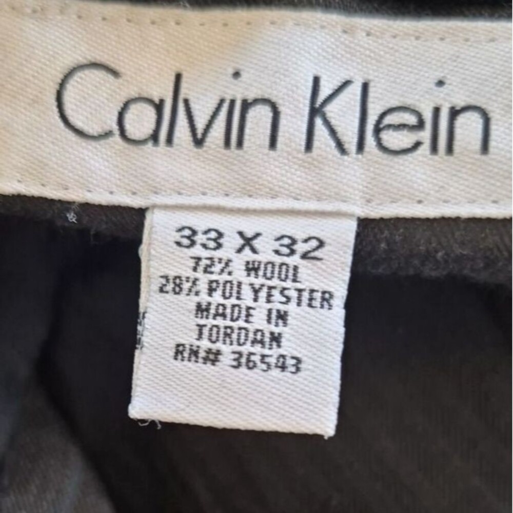 Calvin Klein Striped, 72% Wool Blend Pants Sz 33W 32L - Picture 9 of 15